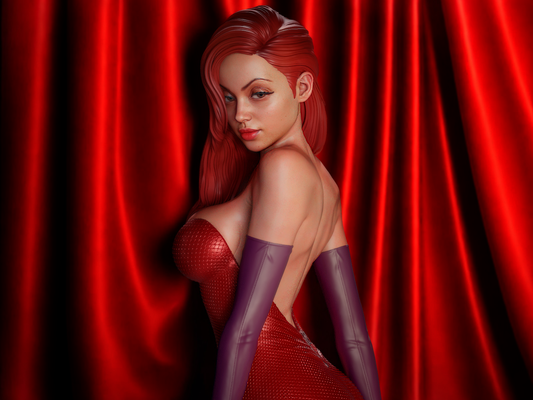 Jessica Rabbit STL File – 1/6 & 1/9 Scale + Uncut Version | Pre-Supported & Split for Easy 3D Printing