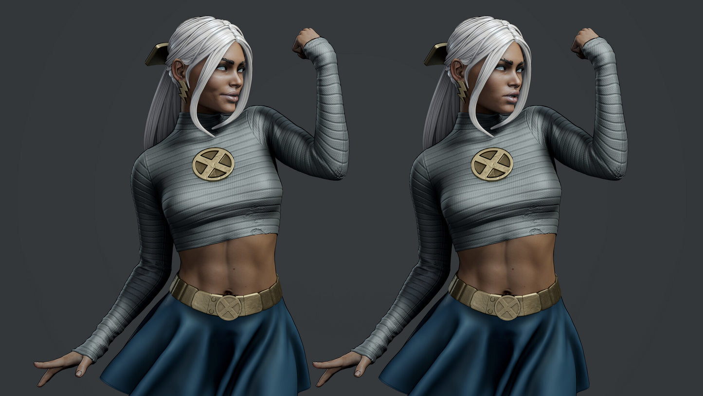 Storm (X-Men) 3D Print File: Mistress of Weather STL - 1:4, 1:6, 1:9 Scale Options - Pre-Supported & Uncut - Ultimate Collectible Model