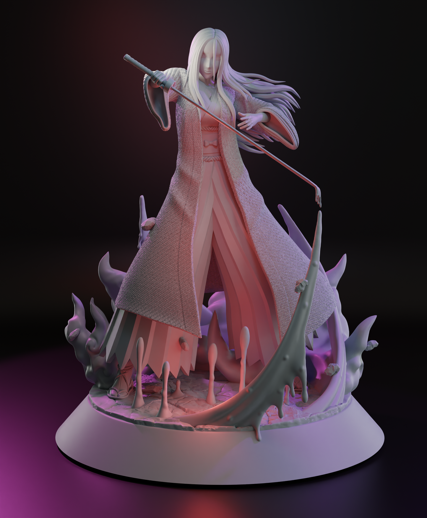 Retsu Unohana (Bleach) 3D Printable Statue – The Gentle Captain’s Hidden Fury