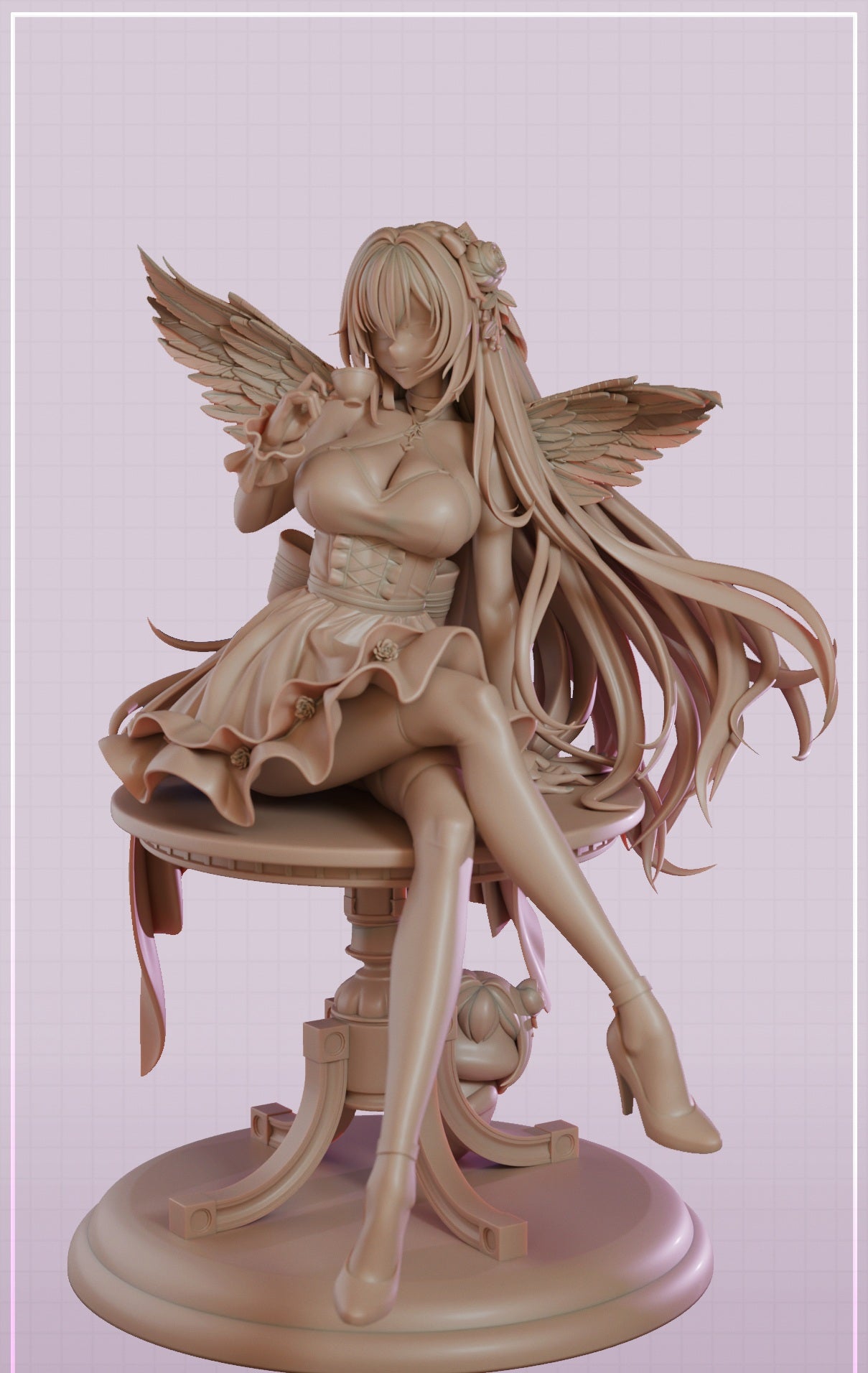 Dorothy (Pink Angelic Tea Party) 1/7 Scale 3D Print Model - Pre-Supported & Unsupported STL/LYS