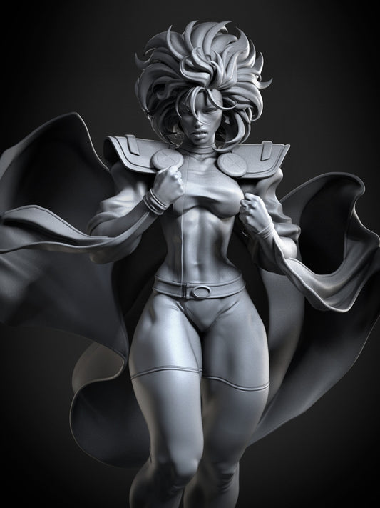 Storm (X-Men) 3D Print File Elemental Goddess STL - 1:4, 1:6, 1:12 Scale Options - Pre-Supported & Uncut - Majestic Digital Collectible