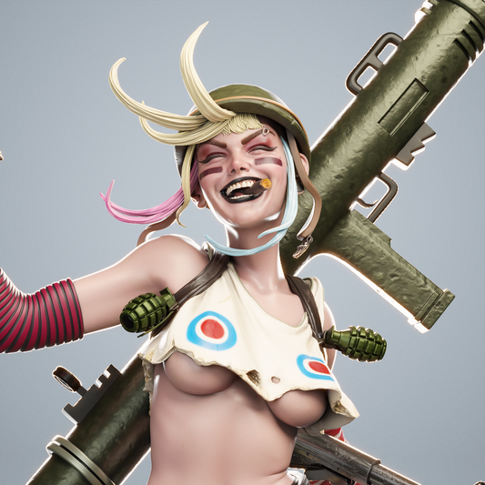 Tank Girl – Punk Action 3D STL Figure | 1/6 Split, 1/6 Pre-Supported, 1/9 Split &amp; 1/9 Uncut