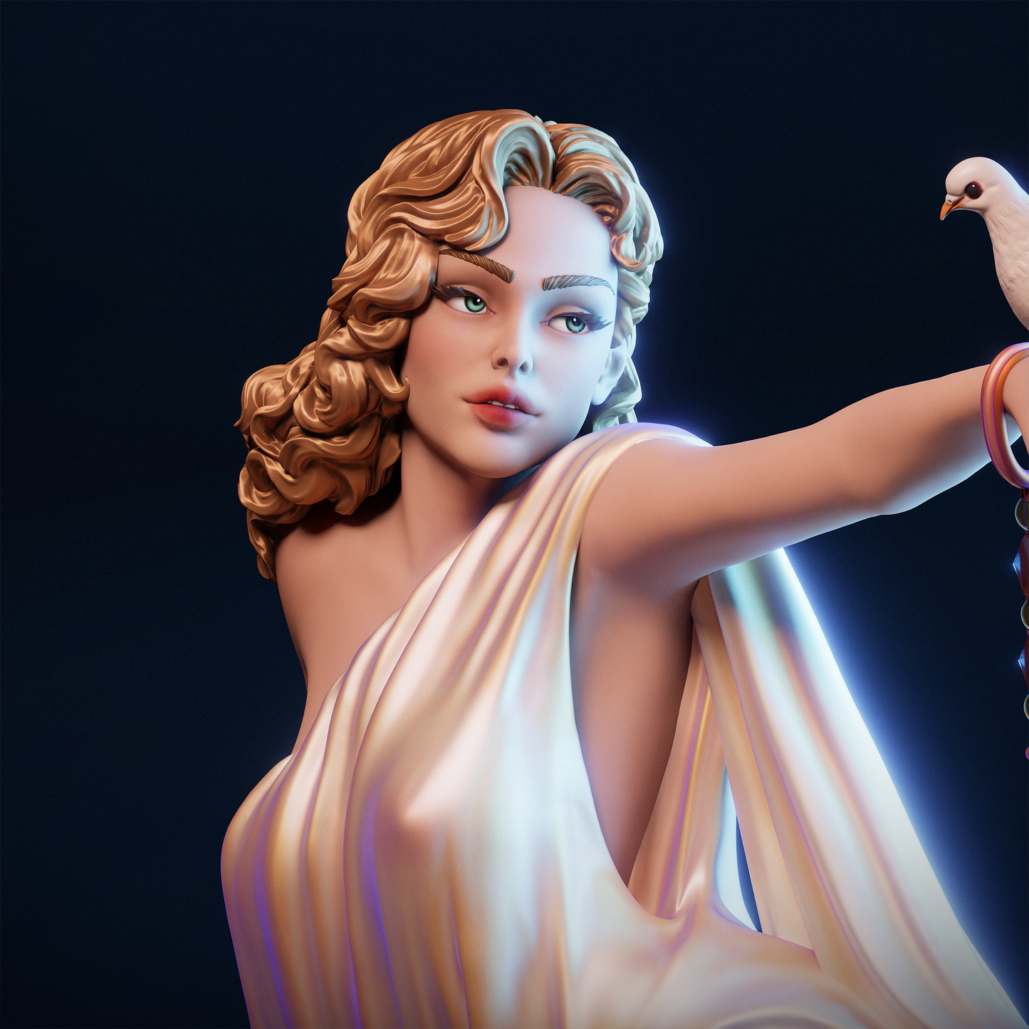 Lady Pin-Up 3D Printable STL Statue | Elegant Female Figure | Resin Model for Painting & Display