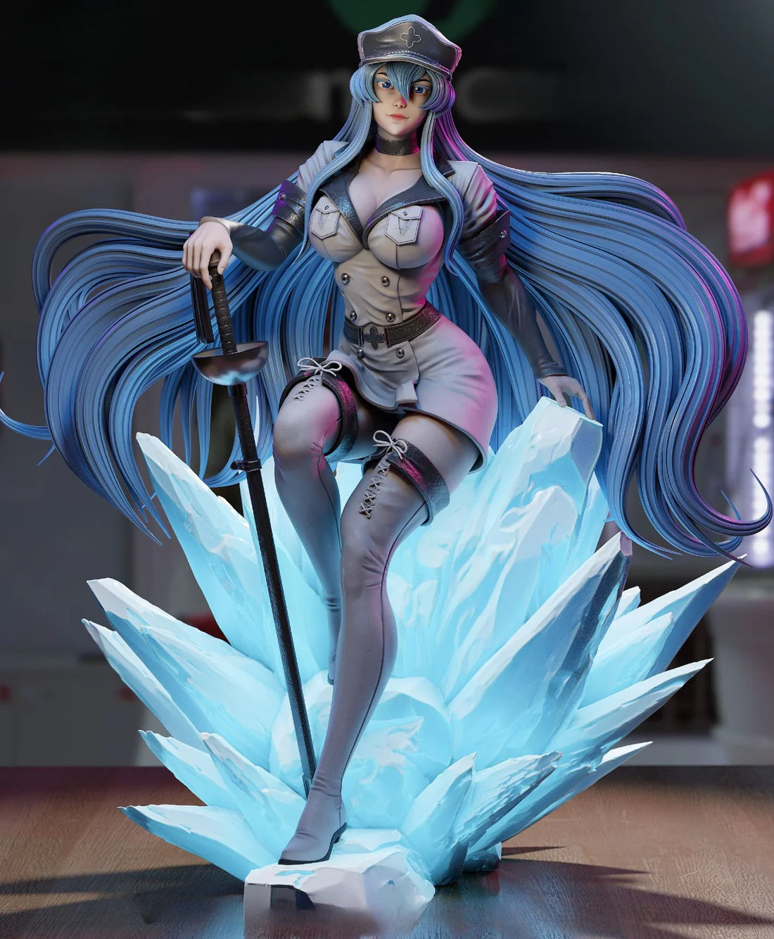 Esdeath 3D Print Figure - Akame Ga Kill | NSFW & SFW STL Files + Pre-Supported
