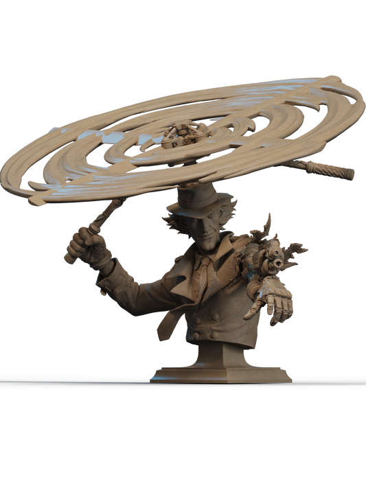 Inspector Gadget Bust 3D Print File: Iconic Cartoon Hero STL - 1:6 & 1:9 Scale Options