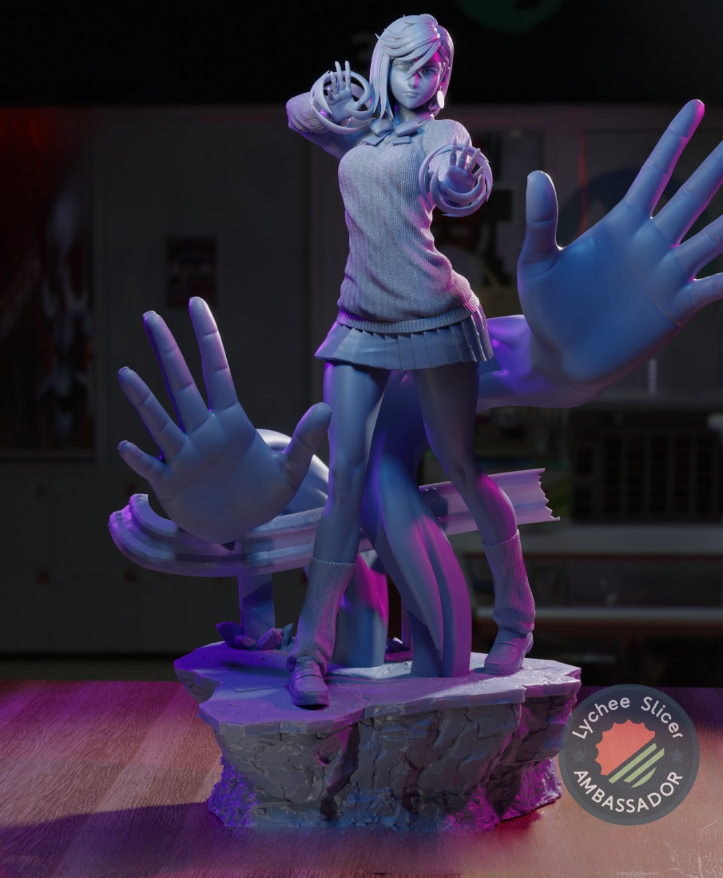 Momo Ayase – Dandadan Inspired STL Figure for 3D Printing Pre-Supported