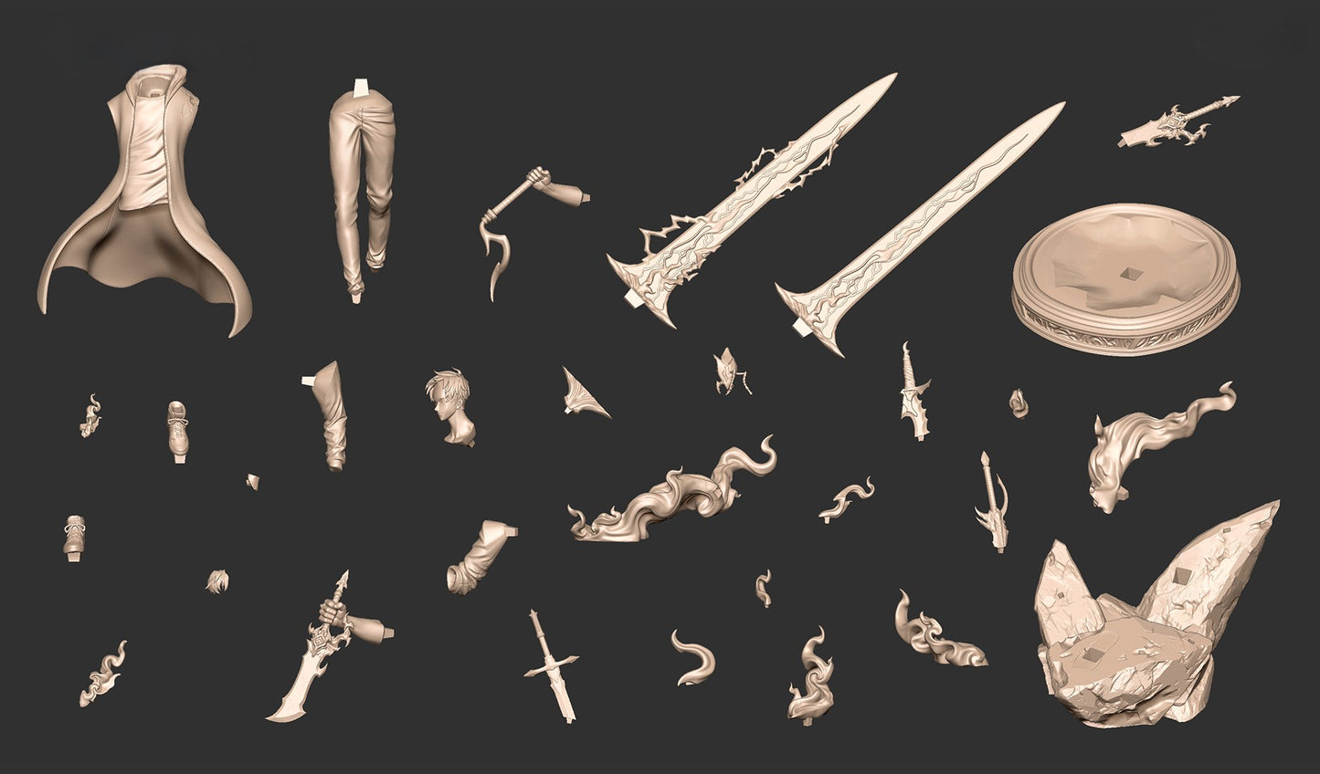 Sung Jin-Woo Solo Leveling 3D Model - Blue Glowing Sword