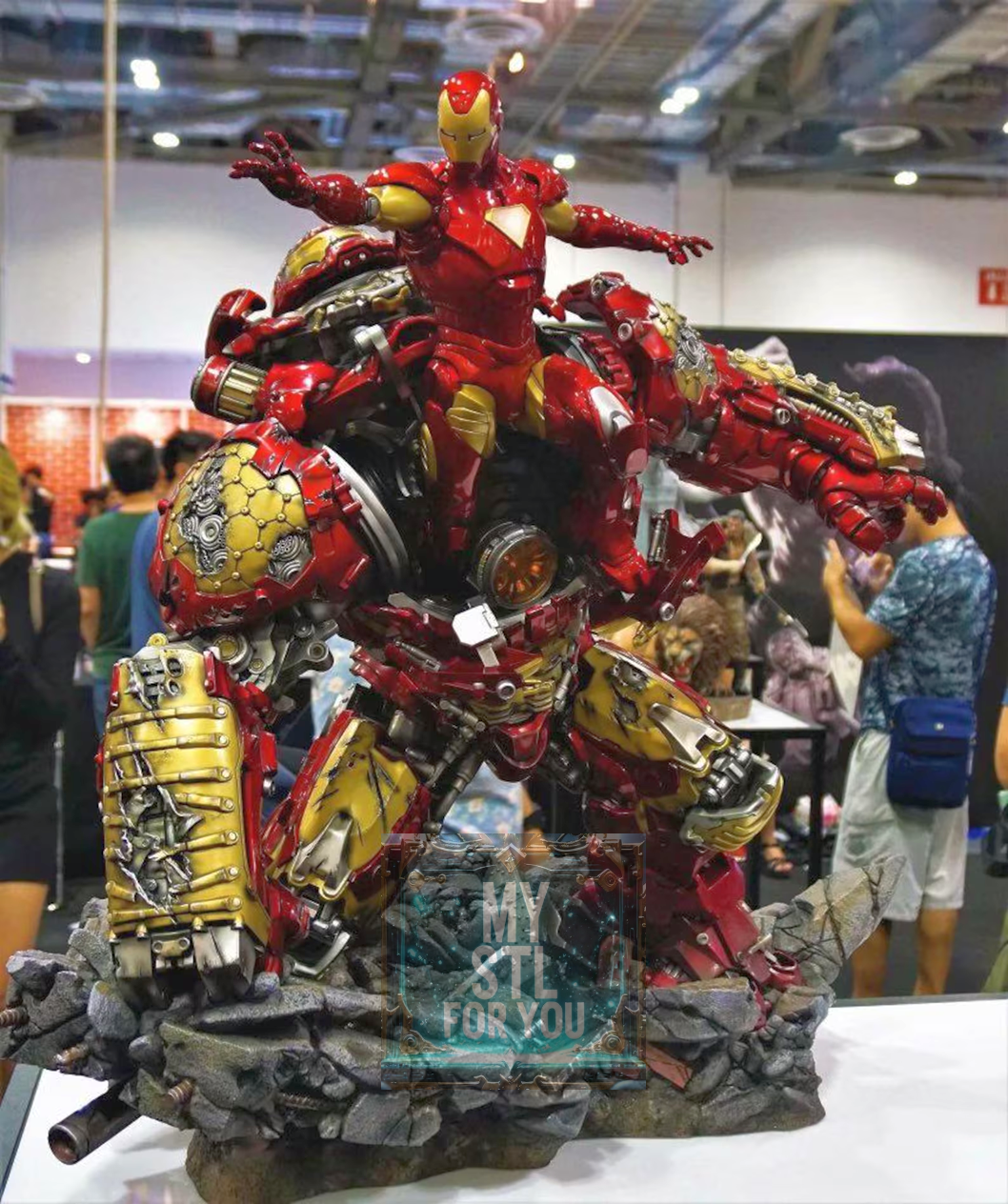Hulkbuster vs Iron Man | 3D Print STL Diorama | Resin Statue Files