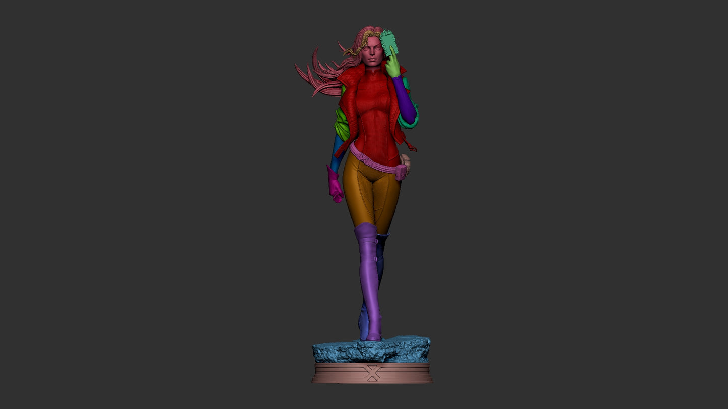 Rogue (X-Men) 3D Print File: Iconic Mutant Heroine STL - 1:4, 1:6, 1:9 Scale Options - Pre-Supported & Uncut