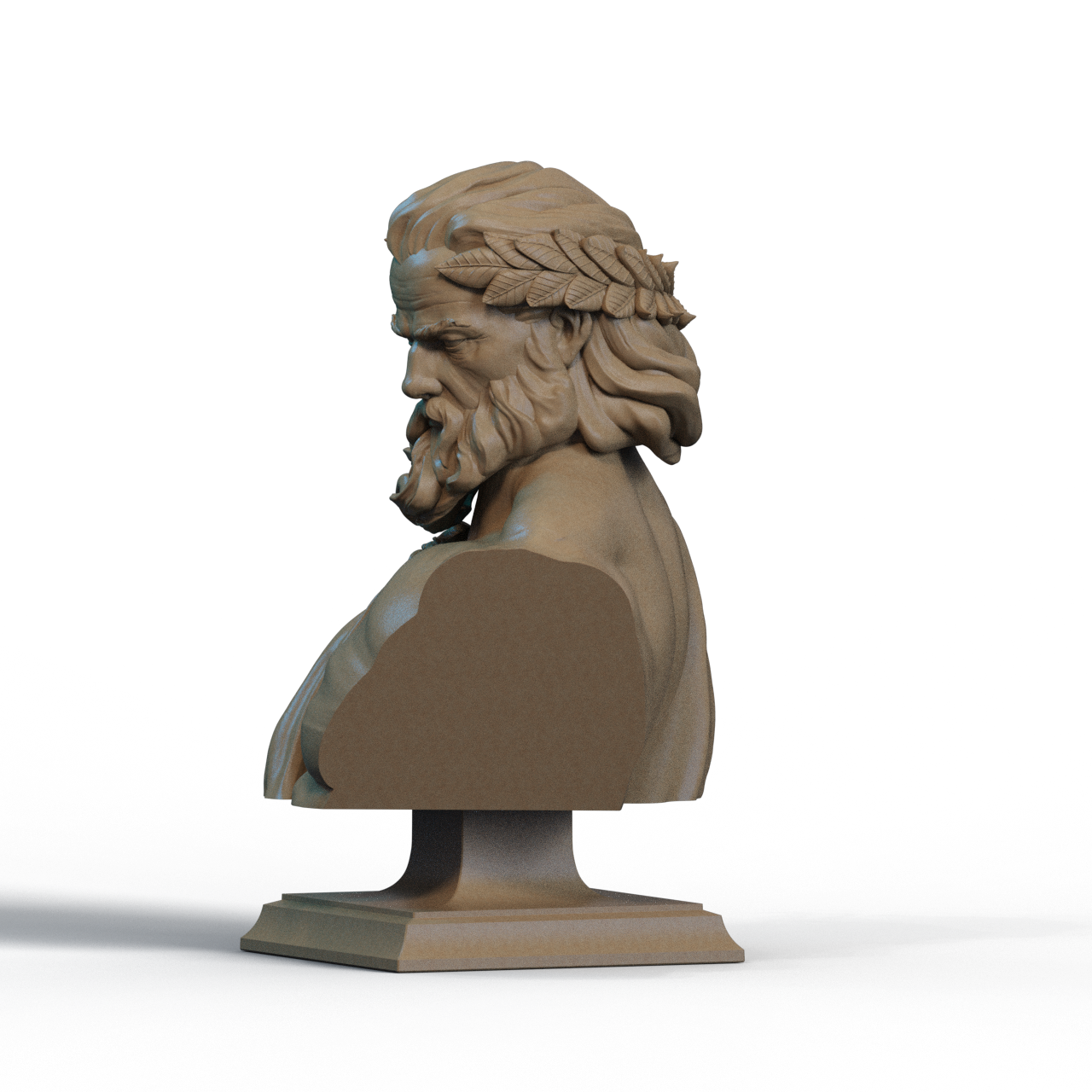 Zeus Bust – 3D Printable STL Files | Shoulder & No-Shoulder Versions | 1/4, 1/6, 1/9 Scale