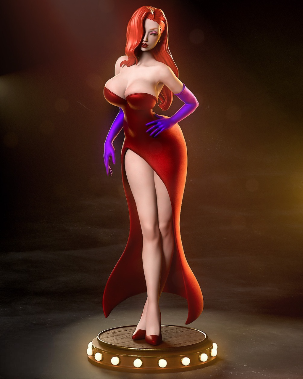 Jessica Rabbit STL File – 1/6 Scale Pre-Supported 3D Model | Easy Print & Paint