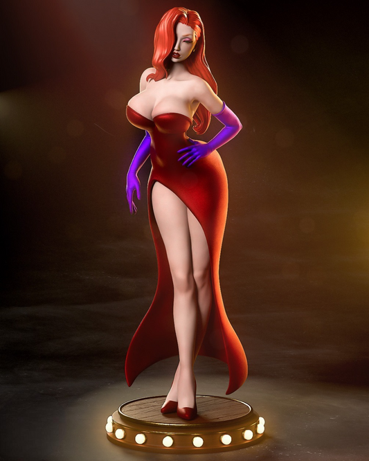 Jessica Rabbit STL File – 1/6 Scale Pre-Supported 3D Model | Easy Print & Paint