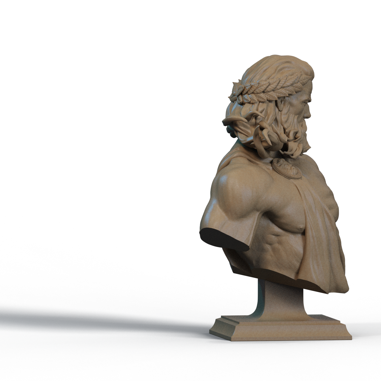 Zeus Bust – 3D Printable STL Files | Shoulder & No-Shoulder Versions | 1/4, 1/6, 1/9 Scale