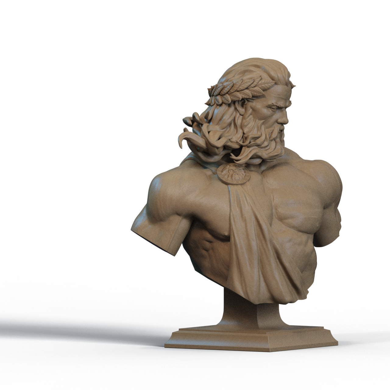 Zeus Bust – 3D Printable STL Files | Shoulder & No-Shoulder Versions | 1/4, 1/6, 1/9 Scale
