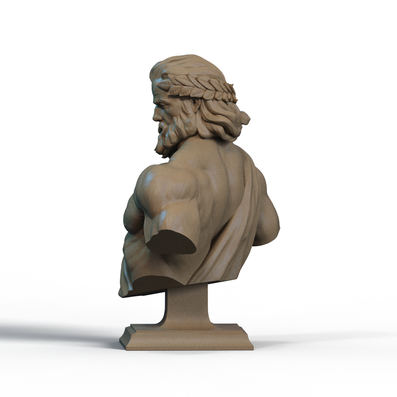 Zeus Bust – 3D Printable STL Files | Shoulder & No-Shoulder Versions | 1/4, 1/6, 1/9 Scale