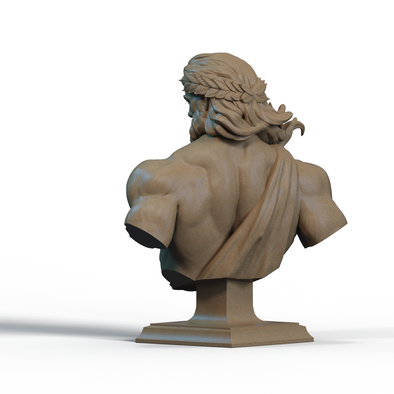 Zeus Bust – 3D Printable STL Files | Shoulder & No-Shoulder Versions | 1/4, 1/6, 1/9 Scale