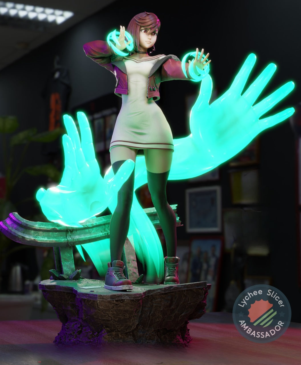 Momo Ayase – Dandadan Inspired STL Figure for 3D Printing Pre-Supported