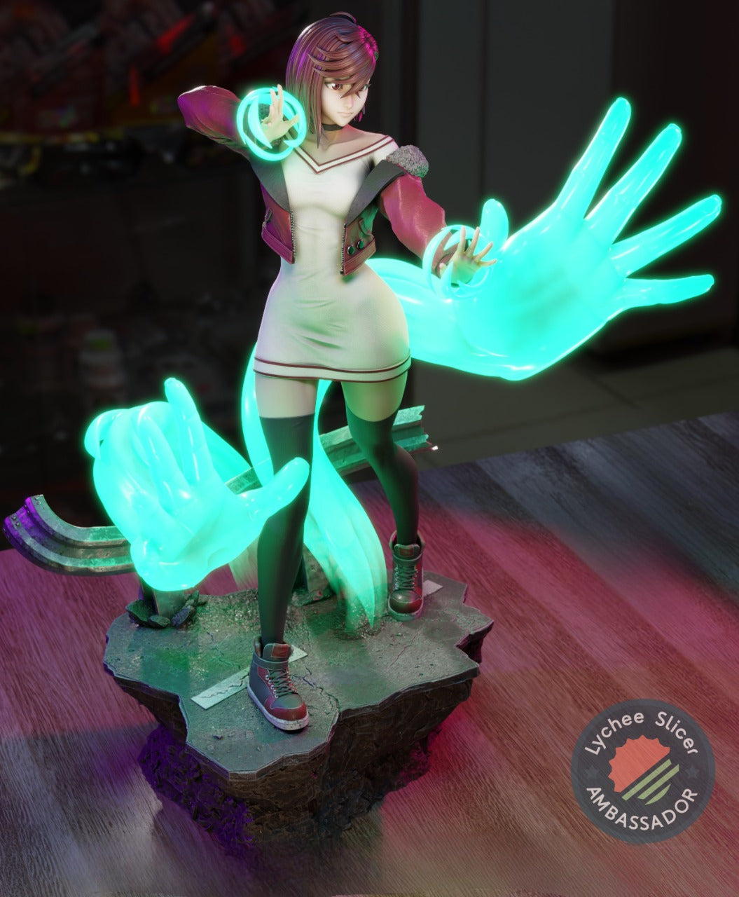 Momo Ayase – Dandadan Inspired STL Figure for 3D Printing Pre-Supported