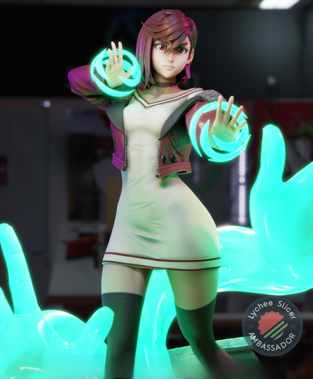 Momo Ayase – Dandadan Inspired STL Figure for 3D Printing Pre-Supported