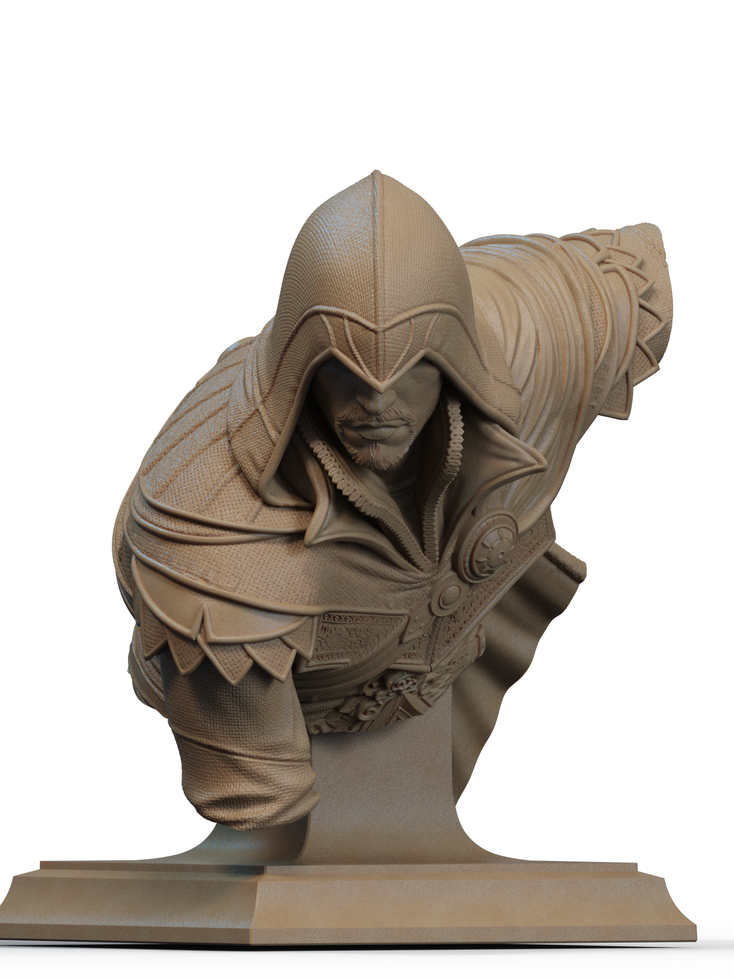 Ezio Auditore Bust 3D Print File: Iconic 1/6 & 1/9 Scale STL Collectible