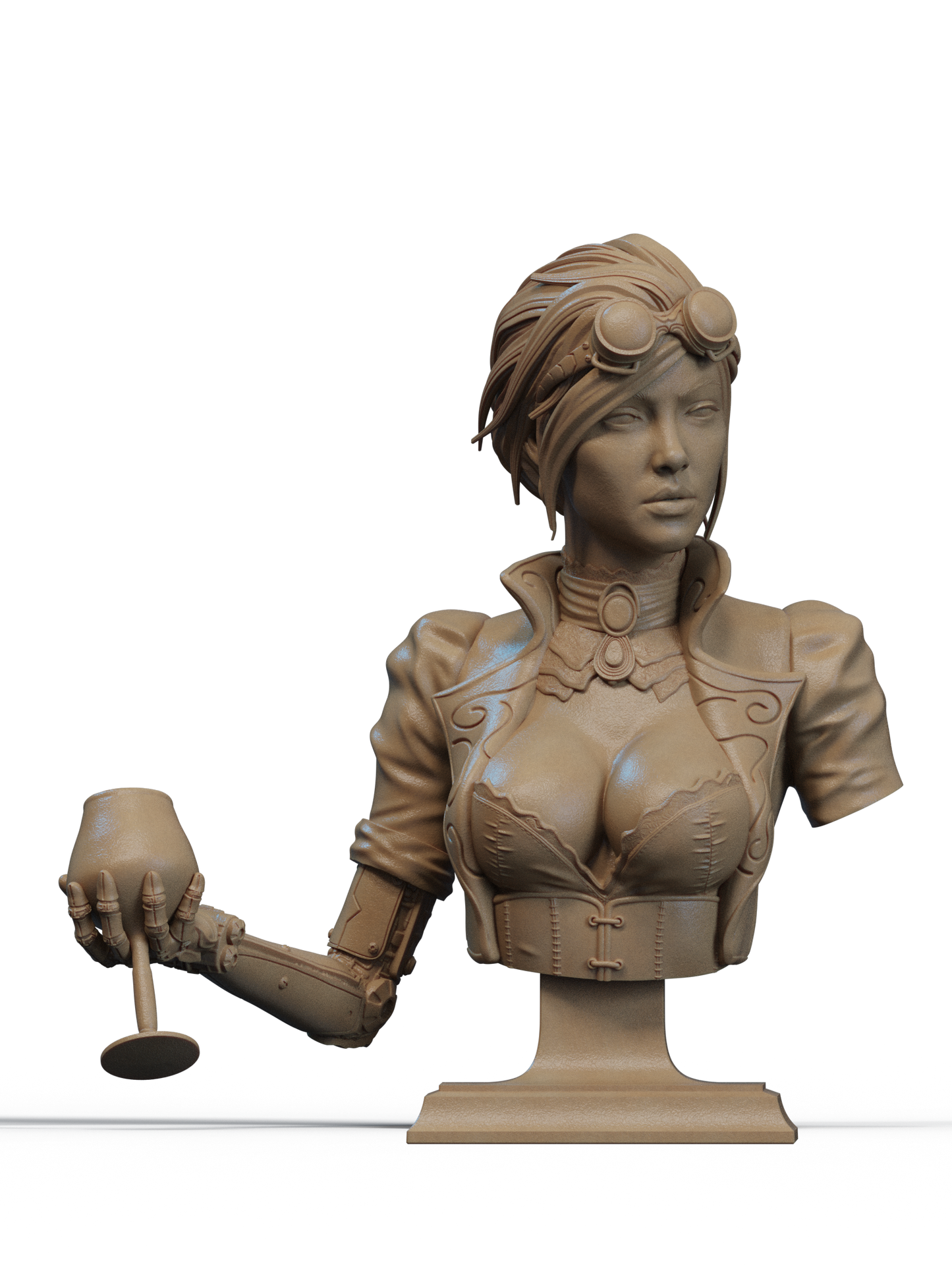 Lady Mechanika Bust 3D Print File: Steampunk Heroine STL - 1:6 & 1:9 Scale Options