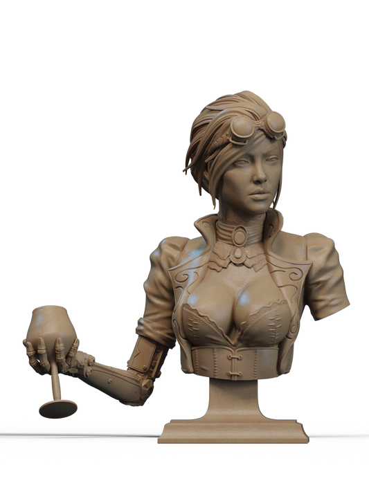 Lady Mechanika Bust 3D Print File: Steampunk Heroine STL - 1:6 & 1:9 Scale Options