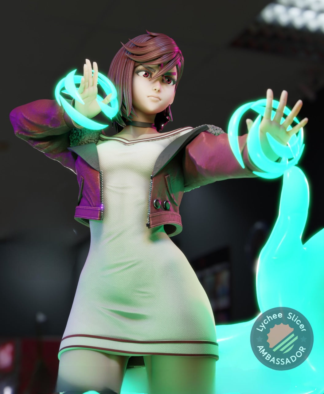 Momo Ayase – Dandadan Inspired STL Figure for 3D Printing Pre-Supported