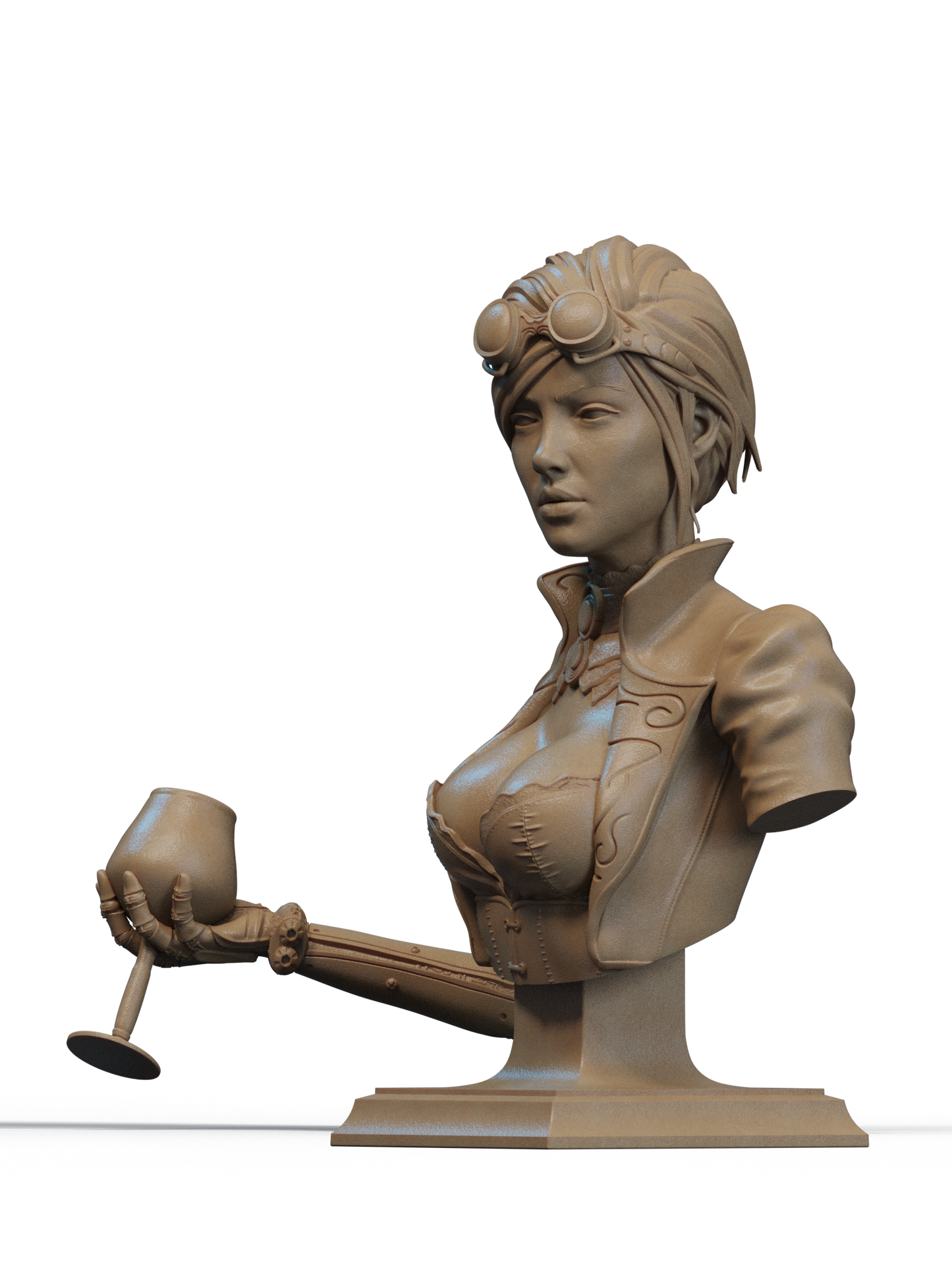 Lady Mechanika Bust 3D Print File: Steampunk Heroine STL - 1:6 & 1:9 Scale Options