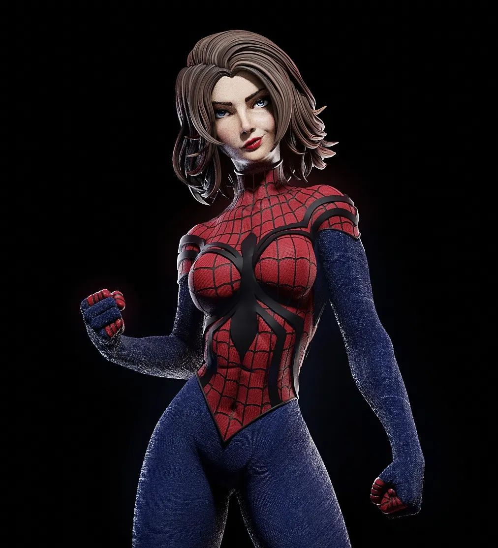 Spider-Woman (Marvel Comics) 3D Print File: Iconic Heroine STL - 1:4, 1:6, 1:9, 1:12 Scale Options - Ready-to-Print, Split, Pre-Supported & Uncut
