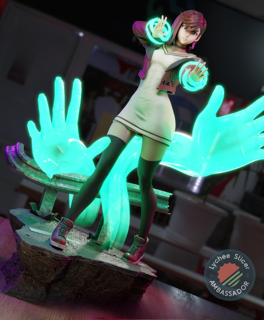 Momo Ayase – Dandadan Inspired STL Figure for 3D Printing Pre-Supported