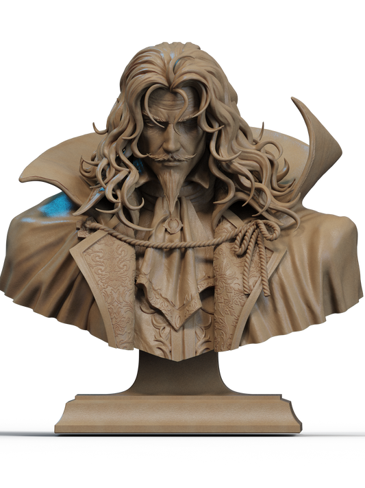 Dracula Bust 3D Print File: Iconic 1/6 & 1/9 Scale STL Collectible