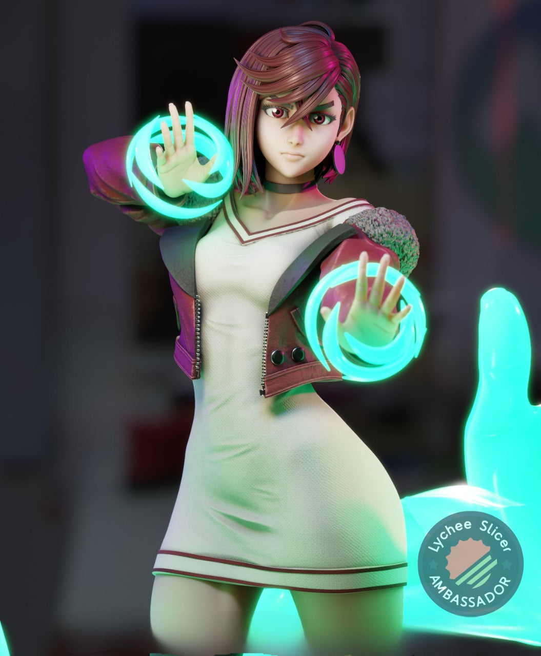 Momo Ayase – Dandadan Inspired STL Figure for 3D Printing Pre-Supported