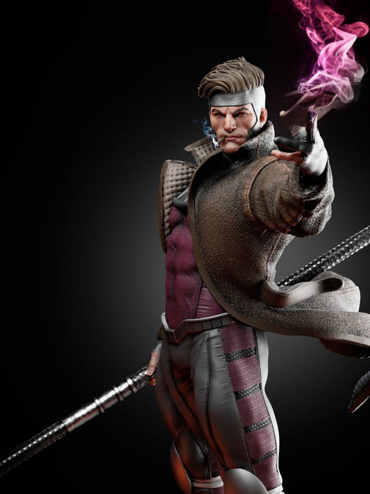 Gambit (X-Men) 3D Print File: Suave Mutant Hero STL - 1:6, 1:9, 1:12 Scale Options - Pre-Supported & Uncut - Collectible Digital Model