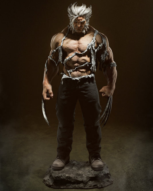 Logan (Old Man Logan) 3D Print File: Battle-Worn Mutant Hero STL - 1:6, 1:9, 1:12 Scale Options - Pre-Supported & Uncut - Gritty Digital Collectible