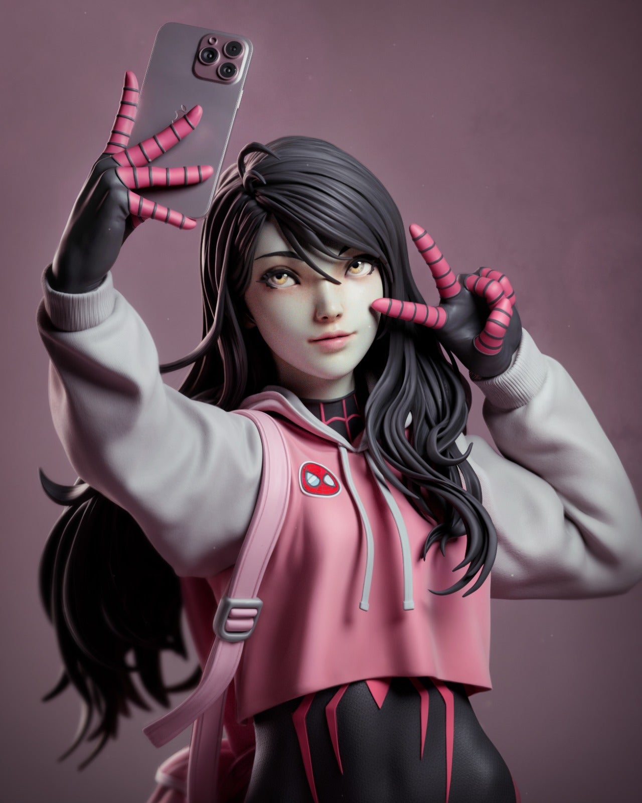 Spider-Girl (Phone Version) 3D Print File: Iconic Heroine STL - 1:4, 1:6 (Pre-Supported), 1:9, 1:12 Scale Options - Ready-to-Print, Split & Uncut