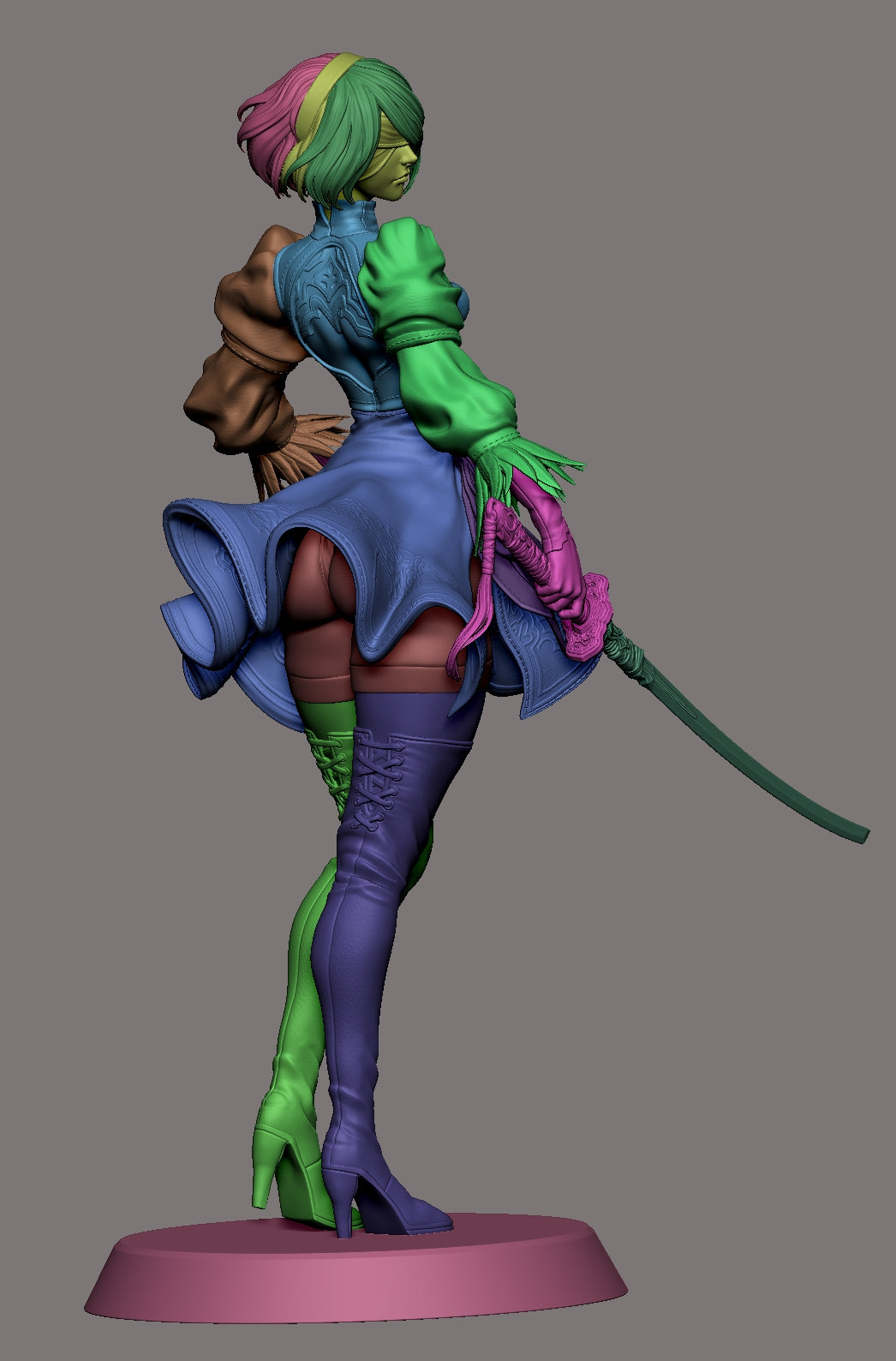 2B STL File –Nier Automata 3D print | 1:4, 1:6, 1:12 Scales + Pre-Supported & Uncut Options