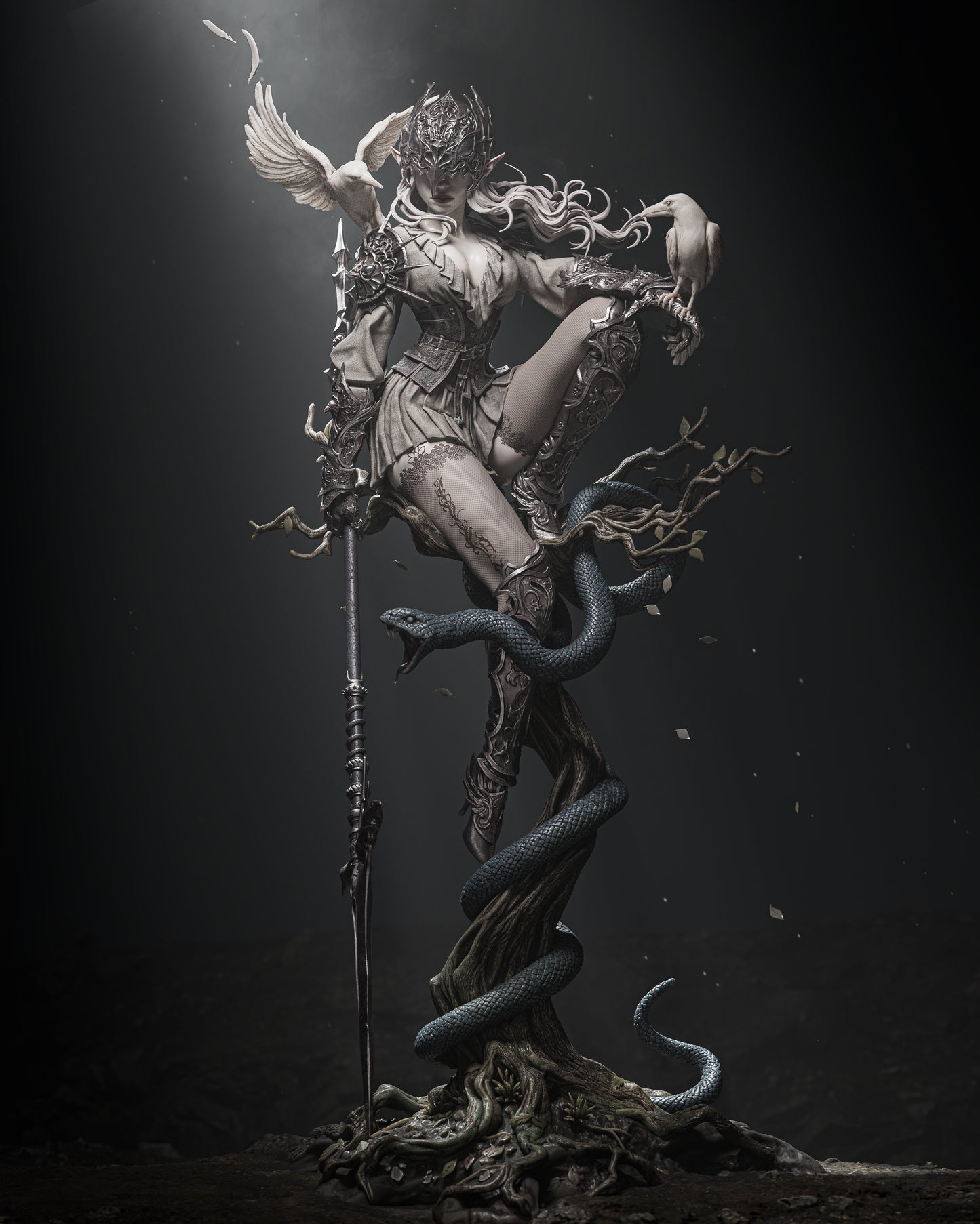 Lenora Queen – Fantasy 3D STL Statue | 1/6 Split, 1/6 Pre-Supported, 1/9 Split & 1/9 Uncut