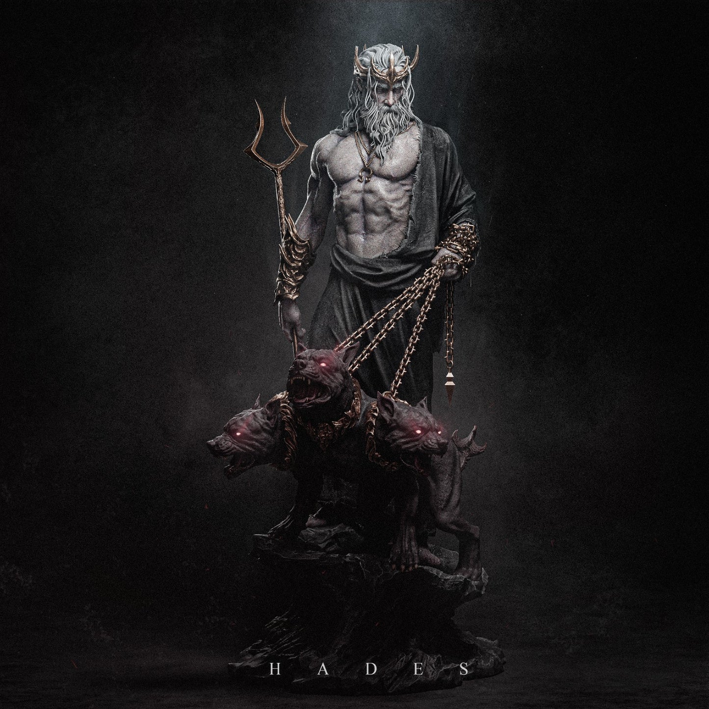 Hades and Cerberus – 3D Printable STL Statue | 1/4, 1/9, 1/12 Scales