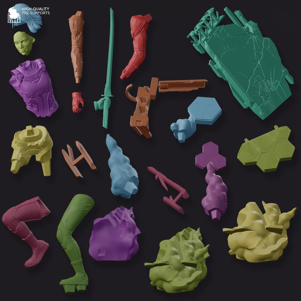 Mio (Cyberpunk/Sci-Fi Heroine) 3D Print Model - Pre-Supported & Uncut STL/LYS