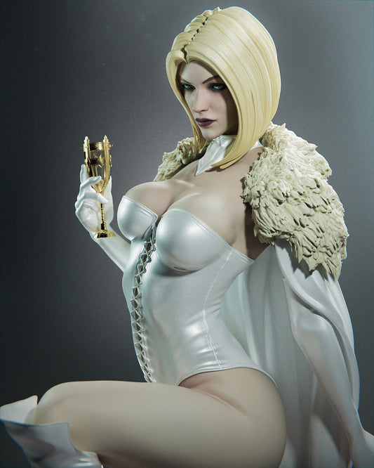 Emma Frost (X-Men) 3D Print File: The White Queen STL - 1:4, 1:6, 1:12 Scale Options - Pre-Supported & Uncut - Elegant Digital Collectible