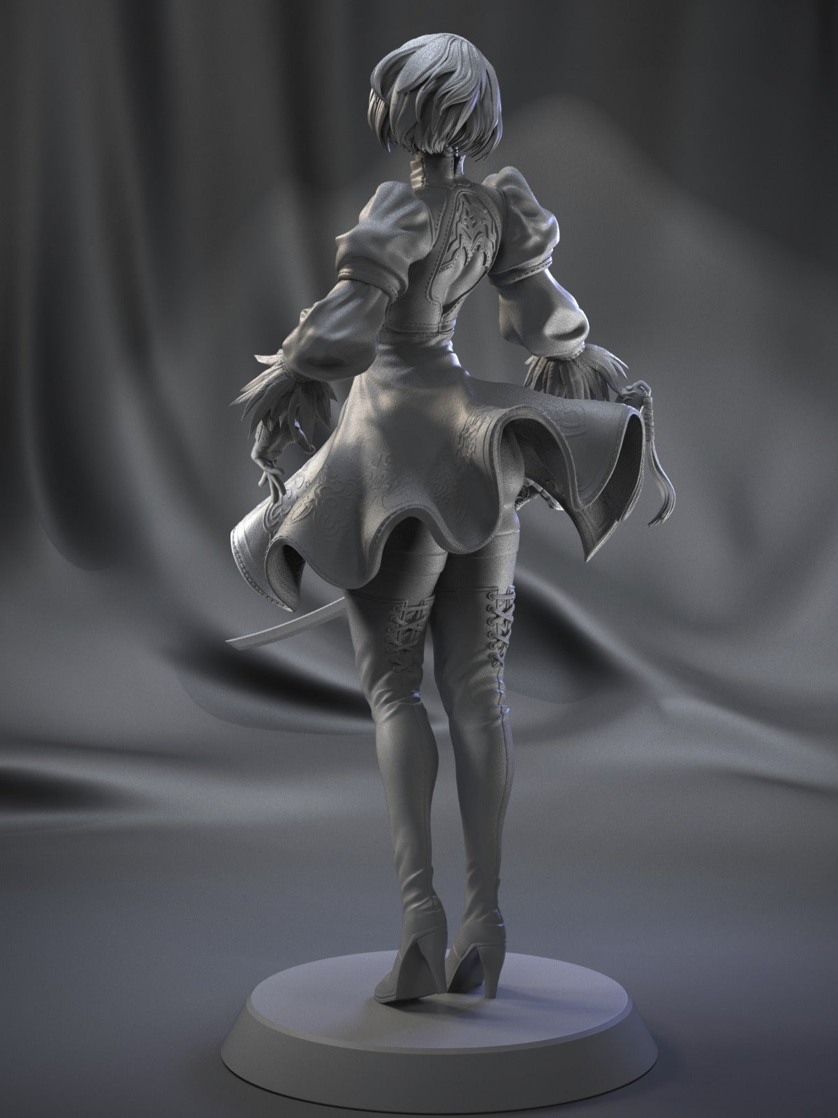 2B STL File –Nier Automata 3D print | 1:4, 1:6, 1:12 Scales + Pre-Supported & Uncut Options