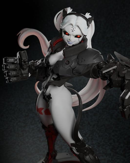 Rebecca Smasher 3D STL File – Cyberpunk Printable Model in 1:12, 1:6, 1:4 | Pre-Supported & Uncut Options