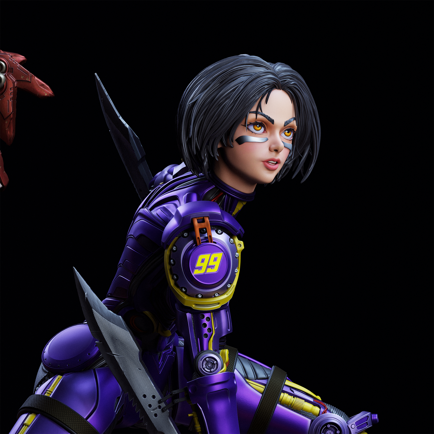Alita Battle Angel STL File – 1/6 & 1/9 Scale Pre-Supported 3D Model | Cyberpunk Ready-to-Print