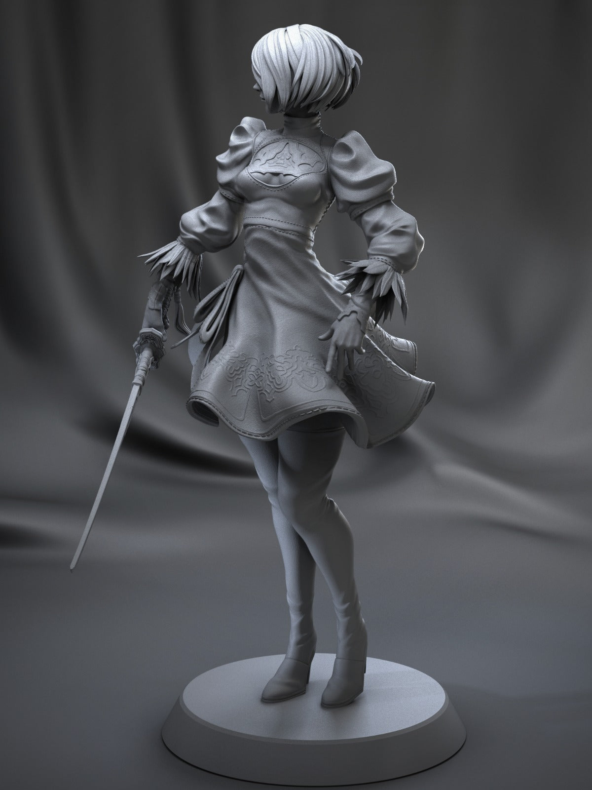 2B STL File –Nier Automata 3D print | 1:4, 1:6, 1:12 Scales + Pre-Supported & Uncut Options