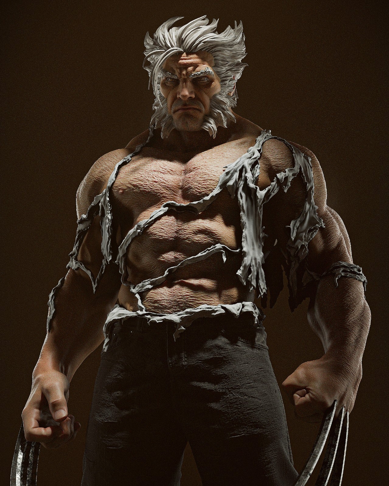 Logan (Old Man Logan) 3D Print File: Battle-Worn Mutant Hero STL - 1:6, 1:9, 1:12 Scale Options - Pre-Supported & Uncut - Gritty Digital Collectible