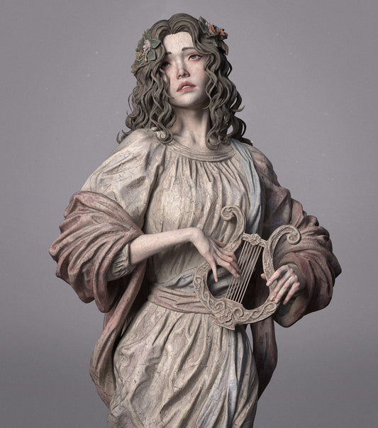 Muse – Artistic Fragmented 3D STL Figure | 1/6 Split, 1/6 Pre-Supported, 1/9 Split &amp; 1/9 Uncut