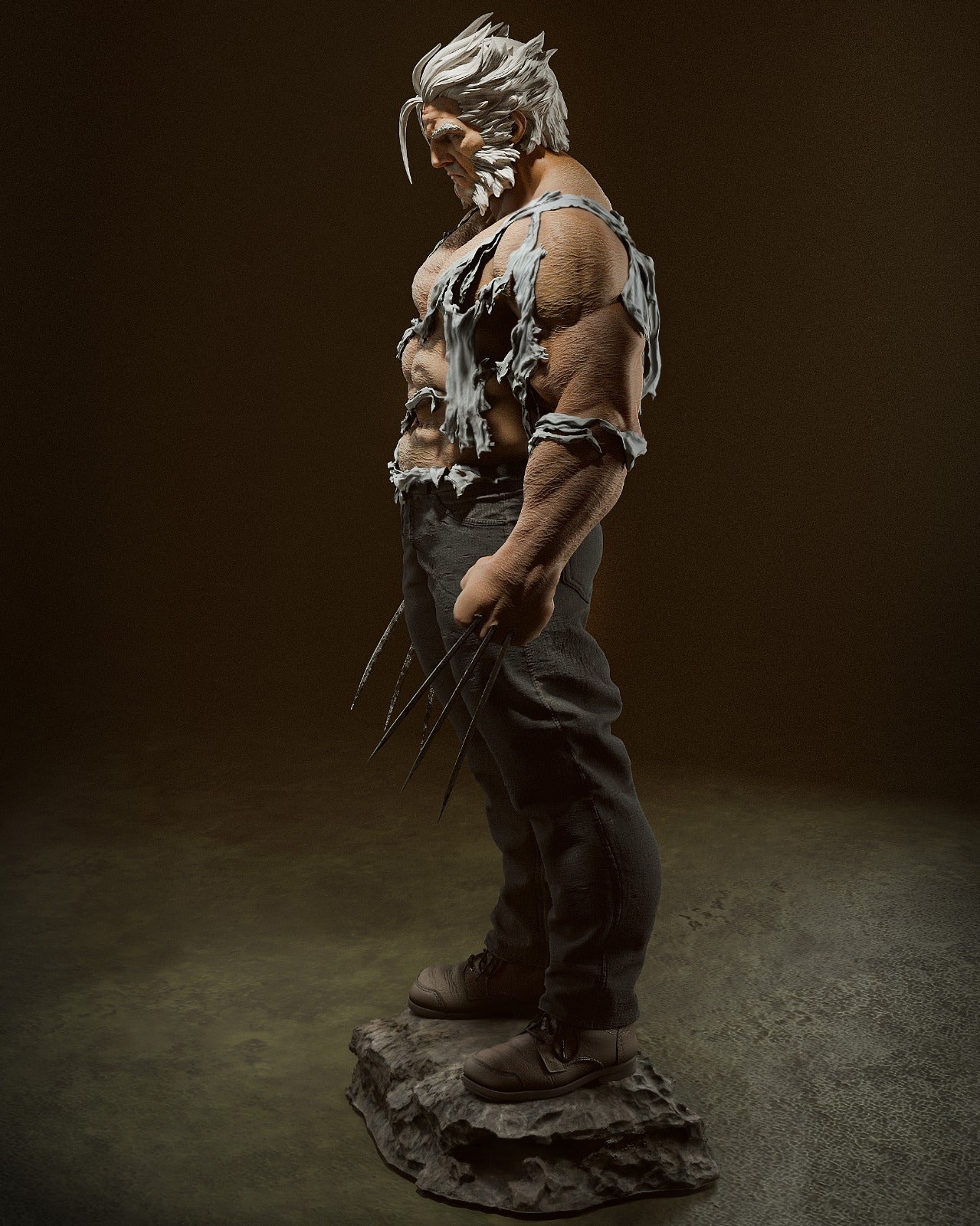 Logan (Old Man Logan) 3D Print File: Battle-Worn Mutant Hero STL - 1:6, 1:9, 1:12 Scale Options - Pre-Supported & Uncut - Gritty Digital Collectible