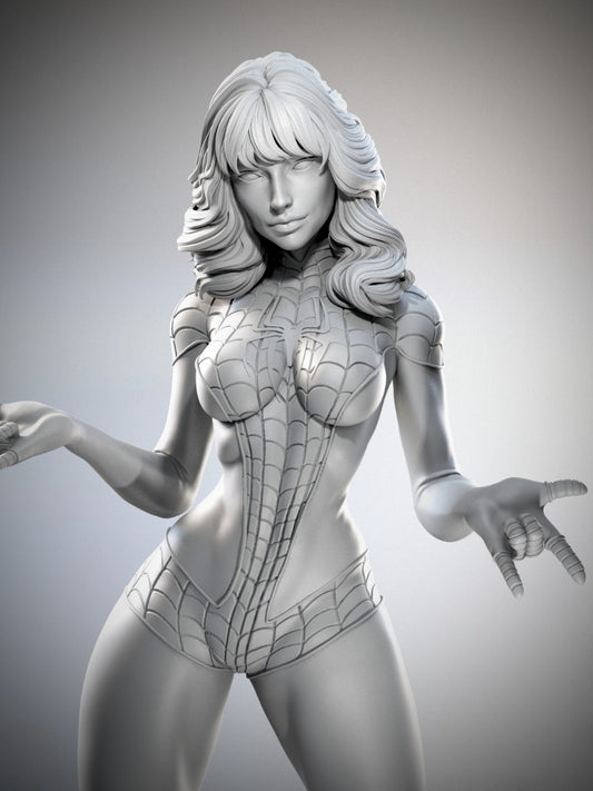 Spinneret Mary Jane Watson (Spider-Man) 3D Print File: Iconic Heroine STL - 1:4, 1:6, 1:12 Scale Options - Ready-to-Print, Split, Pre-Supported & Uncut