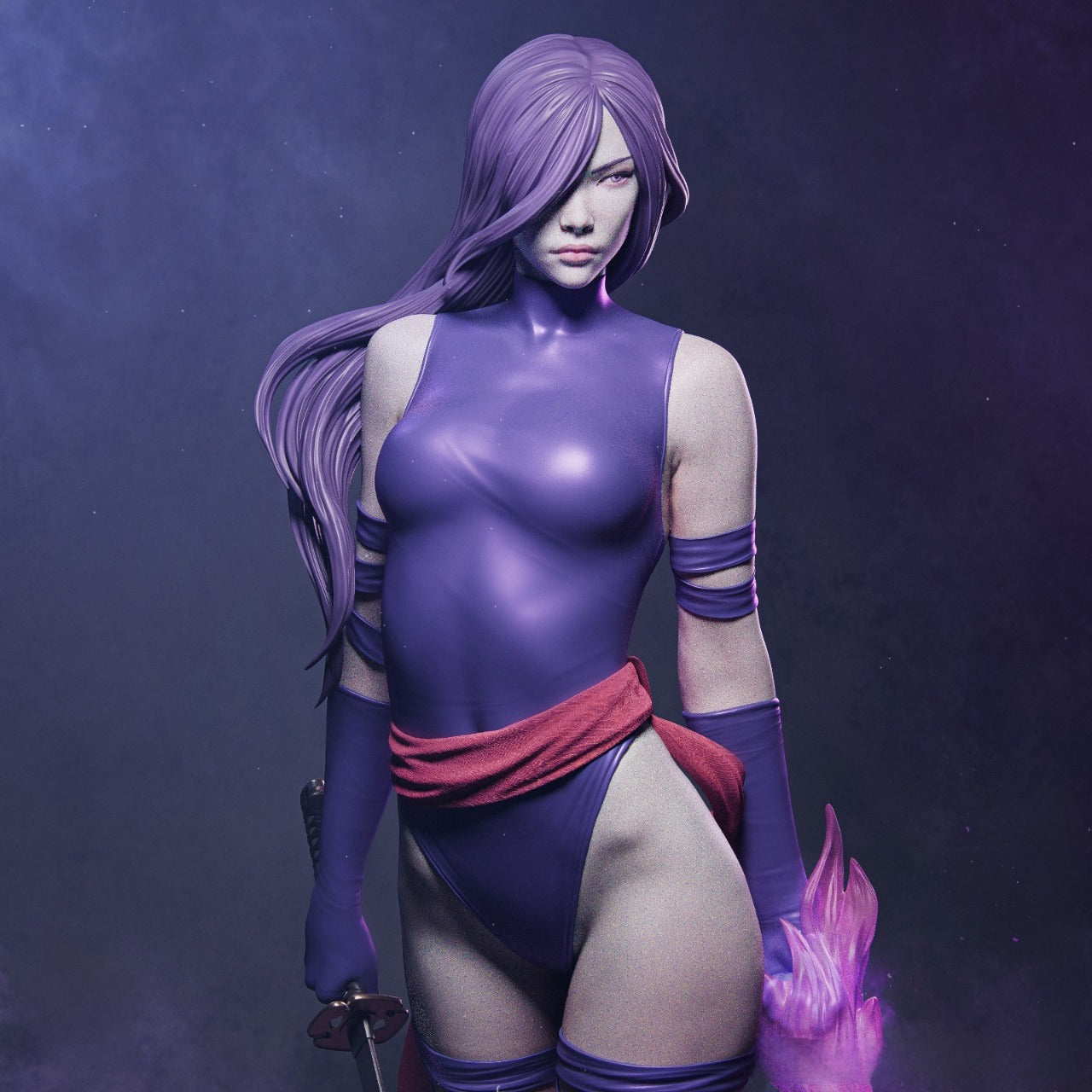 Psylocke (X-Men) 3D Print File: Telekinetic Ninja STL - 1:4, 1:6, 1:9, 1:12 Scale Options - Pre-Supported & Uncut - Dynamic Digital Collectible