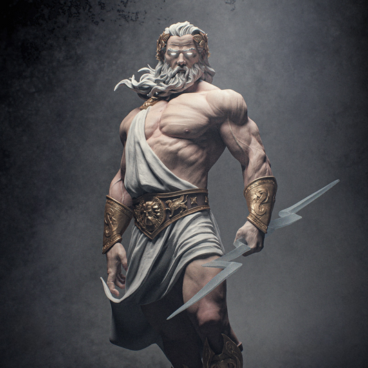 Zeus 3D Printable Model | STL Files – Pre-Supported & Uncut Options (1/4, 1/9, 1/12 Scale)